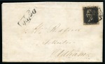 Stamp of Great Britain » 1840 1d Black and 1d Red plates 1a to 11 1840 1d Black pl.5 PD tied to 1841 (Mar 27) entire by crisp black distinctive Manchester "fish-tail" Maltese Cross