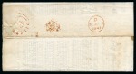 1840 1d Red pl.11 AF top marginal with partial inscription on 1841 (Jun 8) printed circular from Billericay tied by crisp red Maltese Cross