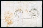 Stamp of Great Britain » 1841 1d Red 1841 1d Red pl.5 EK, fine to very good margins, on 1842 (Oct 7) entire from London to FRANCE