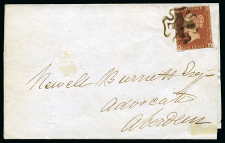 Stamp of Great Britain » 1841 1d Red Kincardine O'Neil: 1841 1d Red KJ, just touched at