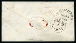 Brighton: 1841 1d Red HE on 1843 (Nov 30) envelope tied by black Brighton distinctive (special) Maltese Cross