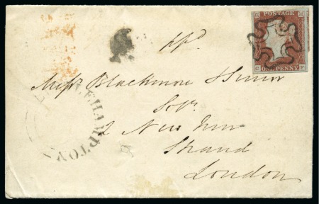Stamp of Great Britain » 1841 1d Red Arundel: 1841 1d Red CF, just touched at top, on 1844