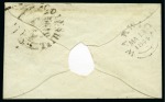 Stamp of Great Britain » The "Quercus" Collection » Distinctive Maltese Cross Cancellations Coleshill: 1841 1d Red EF on 1844 (Mar 12) small envelope tied by black distinctive Coleshill Maltese Cross