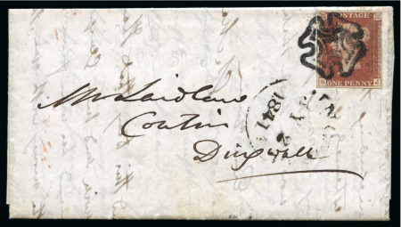 Stamp of Great Britain » 1841 1d Red Corstorphine: 1841 1d Red pl.11 RJ, fine to good margins,