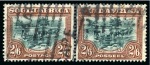 Stamp of South Africa » Union & Republic of South Africa 1927 2s6d Exhibit page with both perfs, incl. mint and used