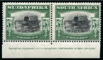 Stamp of South Africa » Union & Republic of South Africa 1927 5s Group on 2 exhibit pages incl. mint lower marginal imprint pair (both perfs) and used imprint pair