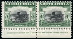 Stamp of South Africa » Union & Republic of South Africa 1927 5s Group on 2 exhibit pages incl. mint lower marginal imprint pair (both perfs) and used imprint pair