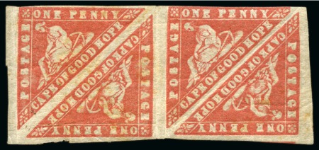 1861 Woodblock 1d vermilion mint block of four with virtually full original gum