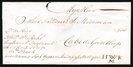 Stamp of South Africa » Cape of Good Hope 1783 Wrapper to the Cape of Good Hope carried by East India Ship "Draak"