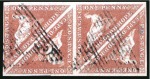 Stamp of South Africa » Cape of Good Hope 1853 1d Brick-Red on slightly blued paper in block of four, used