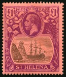 Stamp of St. Helena 1922 £1 grey and purple/red, mint og