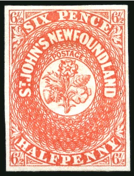 Stamp of Canada » Newfoundland 1857-64 6 1/2d scarlet-vermilion, outstandingly fresh, mint