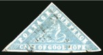 Stamp of South Africa » Cape of Good Hope 1861 Woodblock 4d pale milky blue, fine to good margins, light cancel