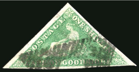 Stamp of South Africa » Cape of Good Hope 1863-64 1s Bright Emerald Green, fine to very good margins, used