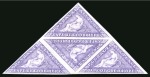 Stamp of South Africa » Cape of Good Hope 1863-64 6d Bright Mauve mint og triangular block of four