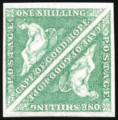 1863-64 1s Bright Emerald-Green mint og pair