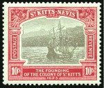 Stamp of St. Kitts-Nevis » St. Kitts-Nevis Crown Colony & Later 1923 Tercentenary 10s mint lg, very fine (SG £325).