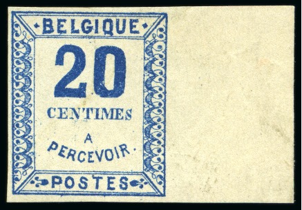 Stamp of Belgium » Timbres-Taxe Essais de Wiener, 10c noir et 20c bleu, type II, non dentelés