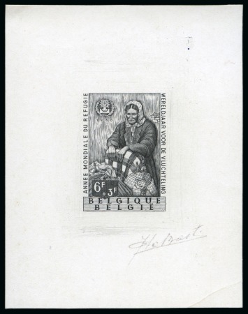 Stamp of Belgium » General issues from 1894 onwards 1965 Réfugié, 6F épreuve du coin, en noir