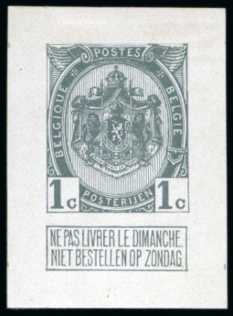 1907 Armoiries, série de trois épreuves du coin, réimpression de 1913