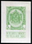 1907 Armoiries, série de trois épreuves du coin, réimpression de 1913