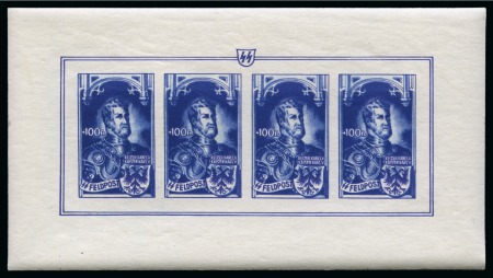 Stamp of Belgium » General issues from 1894 onwards 1943 Erinnophilie: Empire Européen, la série en feuillets non-dentelés sauf le 10F dentelé