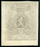 Stamp of Belgium » Belgique. 1866-67 Petit Lion (COB 22-25) Lot de six épreuves des coins : une du 2c adopté, quatre du 6c et une du 8c non adoptés