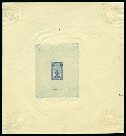 Stamp of Belgium » General issues from 1894 onwards 1919 Perron Liégeois, épreuve du coin définitif en couleur adoptée sur grand feuillet 