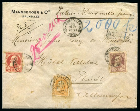 Stamp of Large Lots and Collections 1870-1911, Lot de 7 lettres avec divers affranchisse