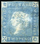 Stamp of Mauritius » 1859 Lapirot Issue » Early Impressions (SG 36-37) 1859 Lapirot 2d. blue, position 9, used
