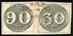 Stamp of Brazil » 1843 Bull's Eyes 1843, 90r black, early impression, used in conjunction with 30r black