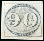 Stamp of Brazil » 1843 Bull's Eyes 1843, "Bull's Eyes" assembly comprising 60 stamps, mostly used but with remarkable duplication of unused examples for the 30r and 60r denominations