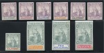 Trinidad and Tobago 1896 Britannia set of 10 imperforate colour trials on unwatermarked paper, comprising