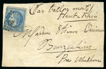 Stamp of France » Guerre de 1870-1871 Le Céleste - Pli confié avec mention manuscrite pour