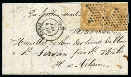 Stamp of France » Guerre de 1870-1871 L'Armand Barbès - Lettre avec mention manuscrite pour
