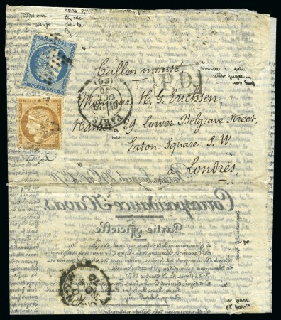 Stamp of France » Guerre de 1870-1871 Le Fulton - Correspondance Havas pour Londres avec