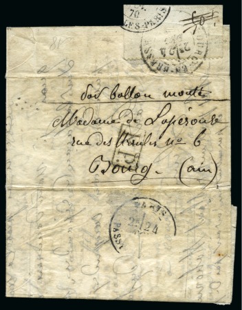 Stamp of France » Guerre de 1870-1871 Le Jacquard - Courrier accidenté avec mention manuscrite