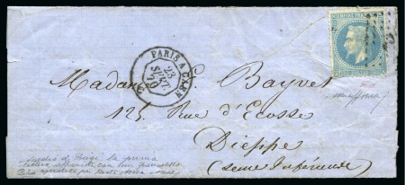 Stamp of France » Guerre de 1870-1871 Le Neptune - Lettre datée du jeudi 22 septembre 1870