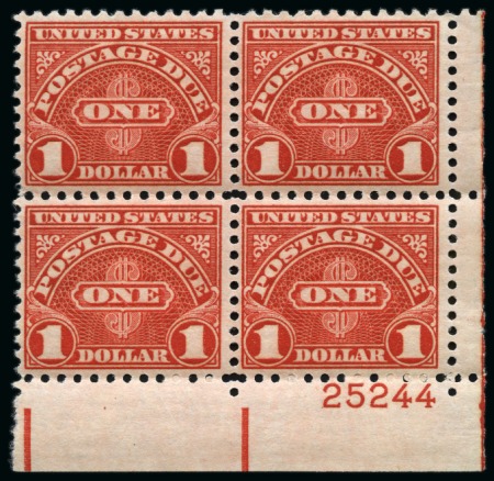 Stamp of United States 1931 UNITED STATES USA postage dues cpl. 9 values in plate blocks MNH