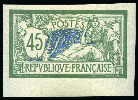 Stamp of France » Émissions à partir de 1900 1907, Y&T n°143b **, 45 centimes vert et bleu Type
