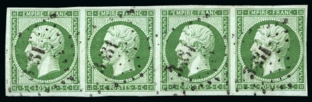 Stamp of France » Empire 1853-1862 1854, Empire non dentelé 5c dans la rare nuance vert