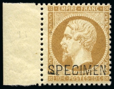 1862, Empire dentelé 10c bistre surchargé SPECIMEN