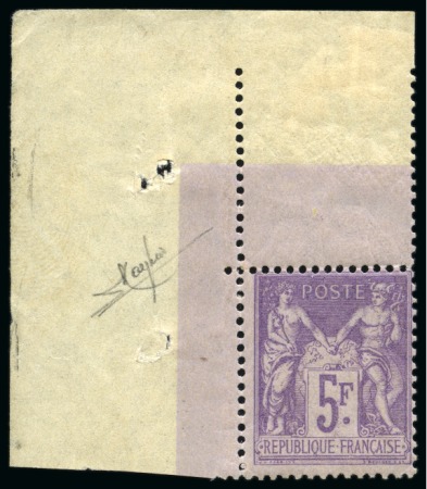 Stamp of France » Type Sage 1877, Type Sage 5 francs violet sur lilas **, en coin