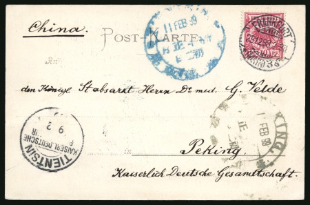 Stamp of China » Foreign Post Offices » German Post Offices 1899 incoming mail from Germany only transiting the German P.O. in Tientsin