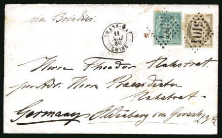 1880 (May 11) Cover to Oldenburg bearing a scarce Cérès-Sage mixed franking