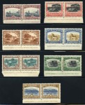 1927-30 2d to 10s mint hr se-tenant lower marginal pairs with Bradbury Wilkinson printer's imprint