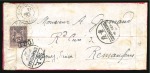 1900 (Sept 10) Red ban cover to Remaufens (Switzerland), rare usage of Chungkiang cds on unoverprinted French stamp