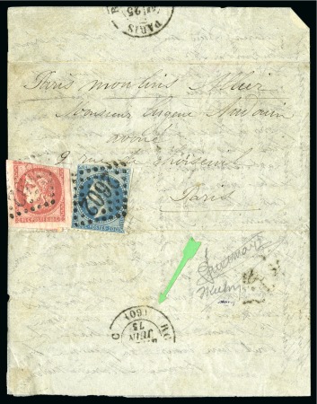 31 décembre 1870, Lettre datée avec mention manuscrite