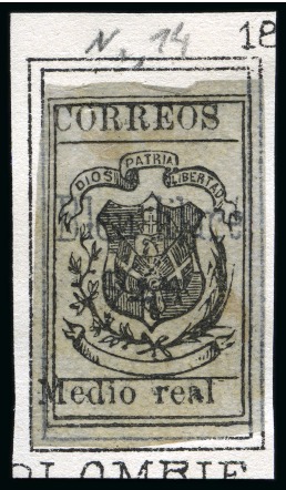 Stamp of Dominican Republic 1866-70, an interesting group of eight stamps, incl four better unused examples printed on pelure paper