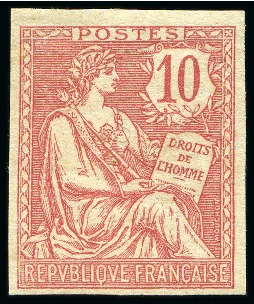1902, Y&T n°124a, 10 centimes rose Type Mouchon retouché,
